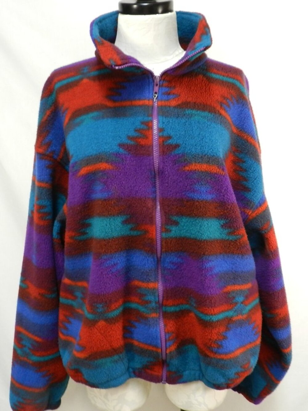 Vintage Little Big Horn Shirt Co Fleece zip jacket Pockets Men Size Large Lg L